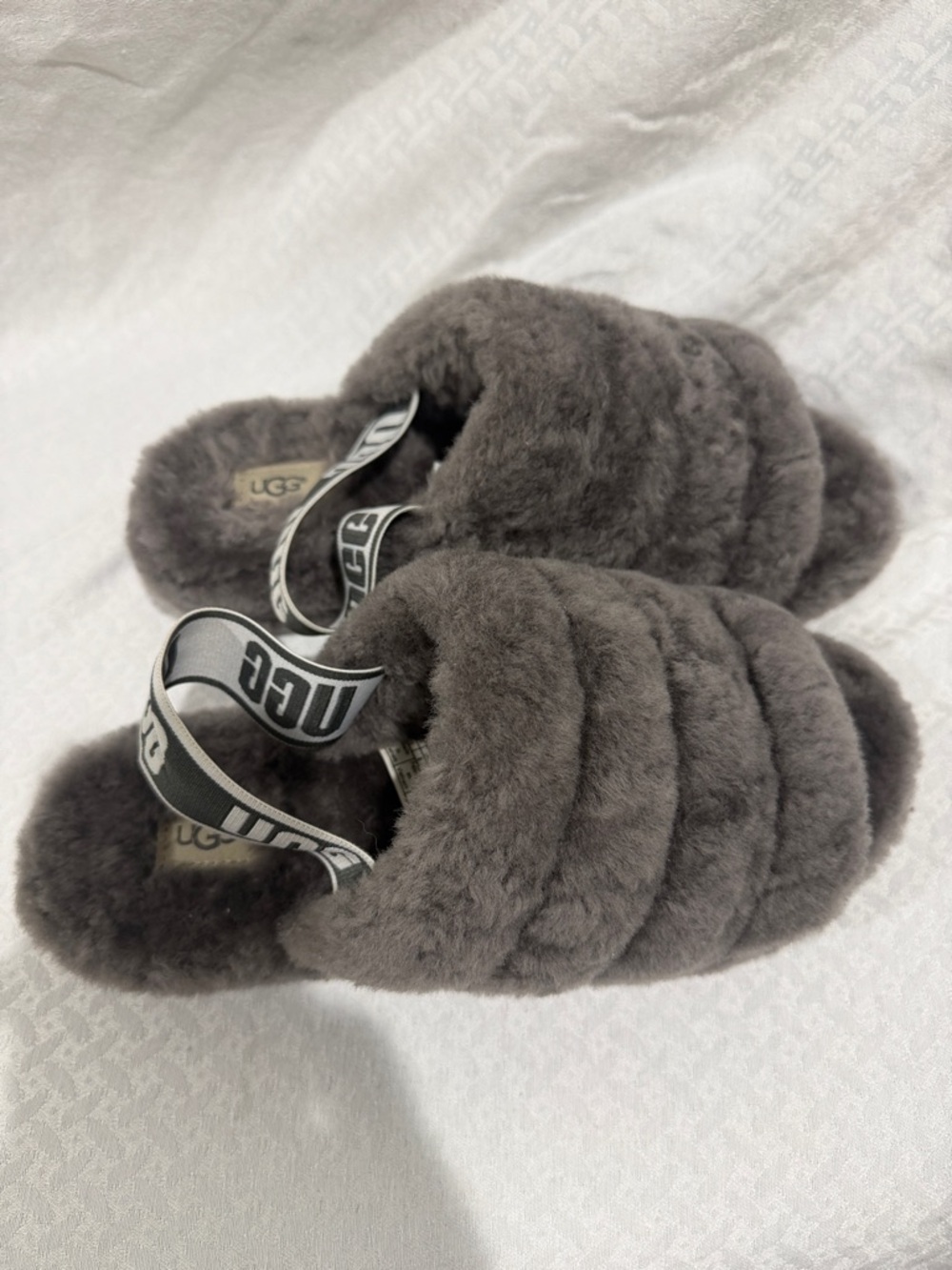 UGG Plush Slide Sandals - Charcoal